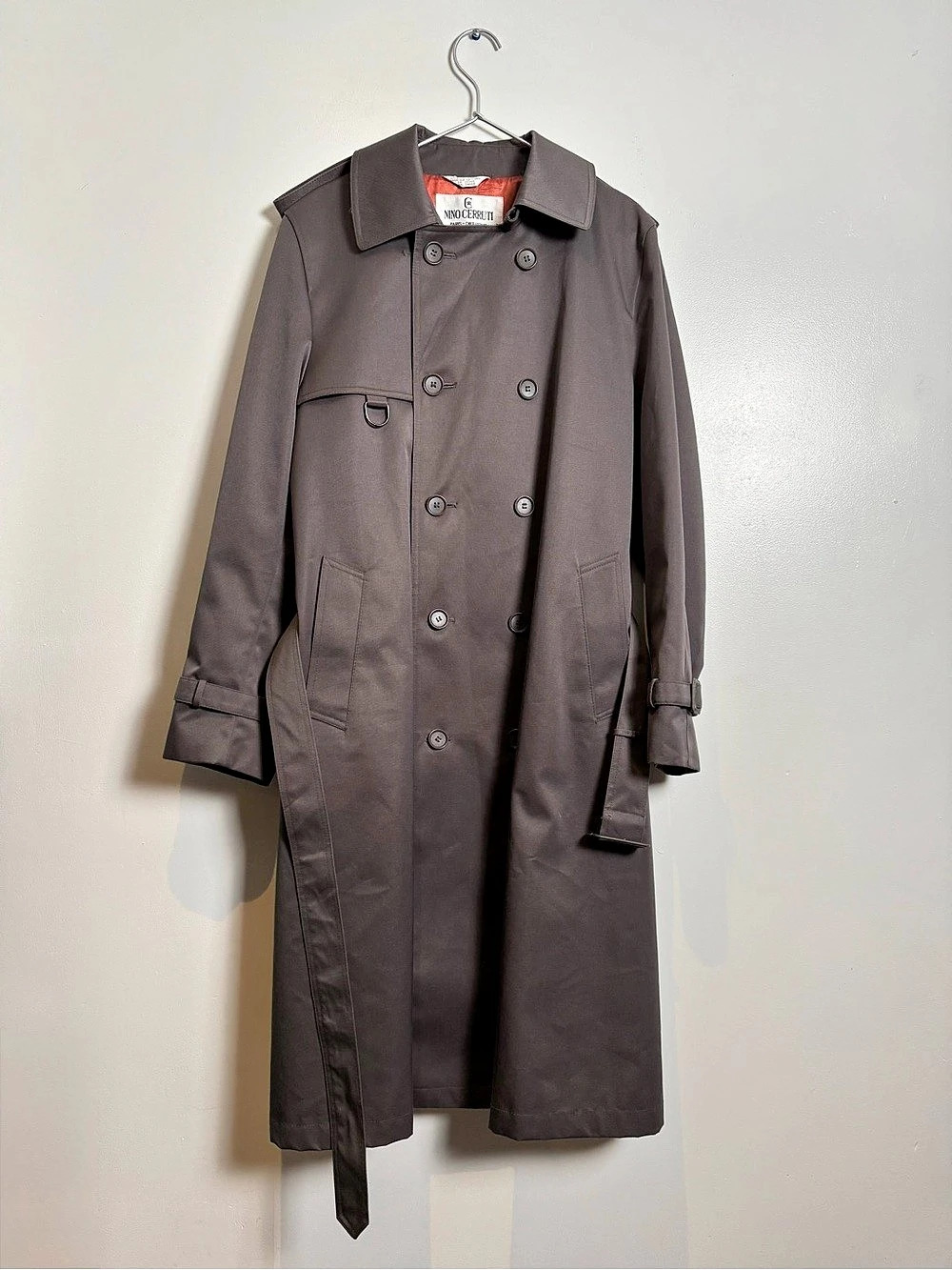 Nino Cerruti Paris Trench Coat Gray 40R